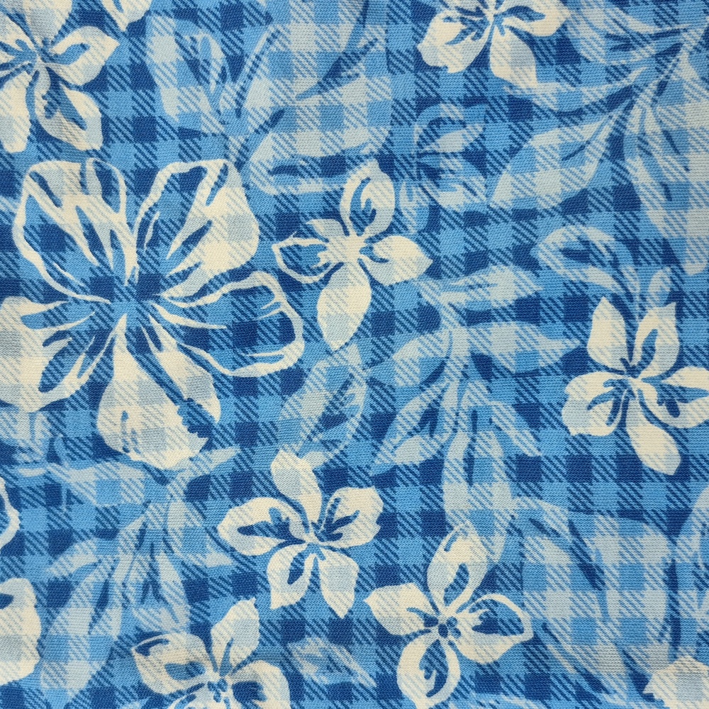 NWOT Lands' End Blue Gingham Floral Sport Knit Shorts W Pockets SZ Large Petite - Picture 11 of 11